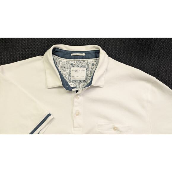 Denim & Flower Ricky Singh Shirt Large Slim Fit Short Sleeve Button Up Cotton - Picture 2 of 7